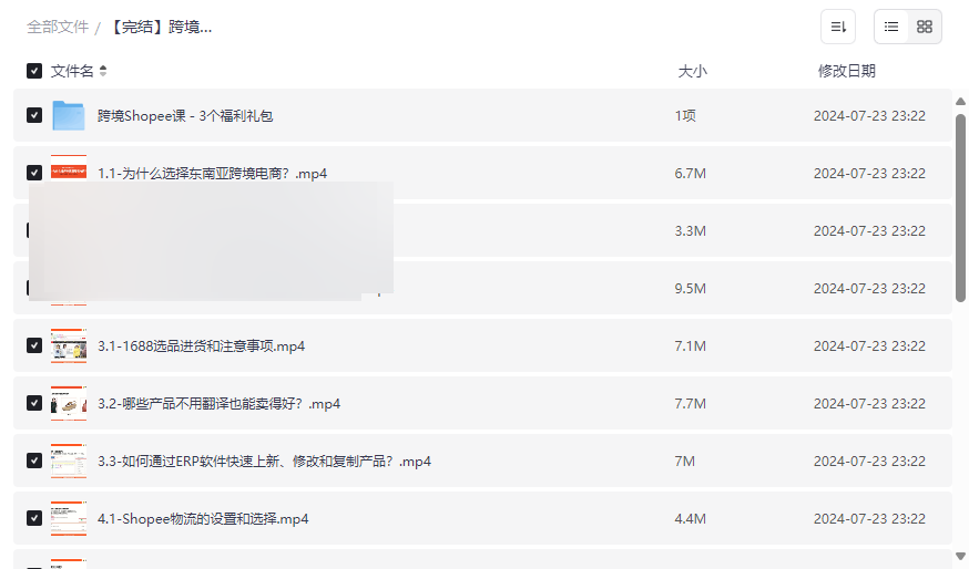 《跨境Shopee(虾皮)基础运营实操课》免费网盘资源下载从零到精通东南亚电商-云盘资源分享