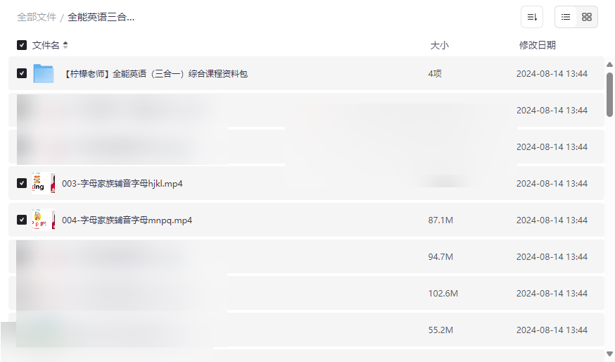 《全能英语三合一教学视频课程》免费网盘资源下载自然拼读+音标+语法系统学习-云盘资源分享