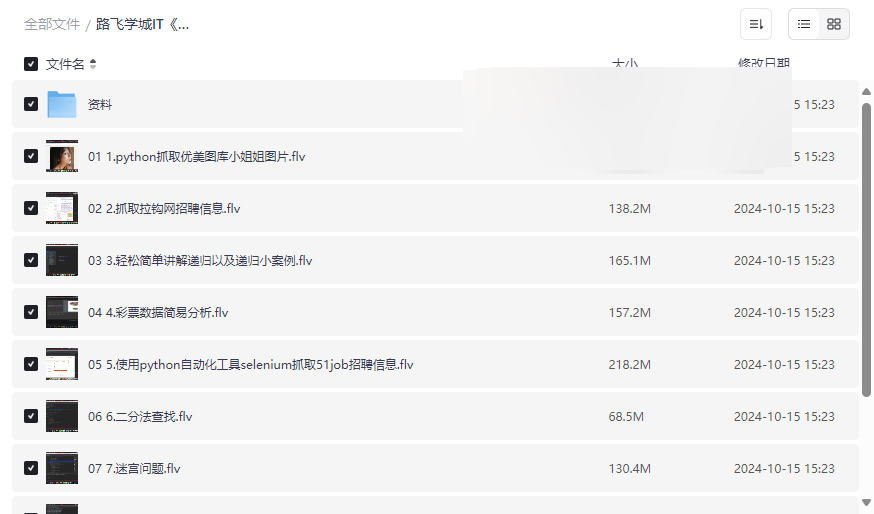 《10个Python完整小项目教你爬虫》路飞学城IT网盘资源下载-云盘资源分享