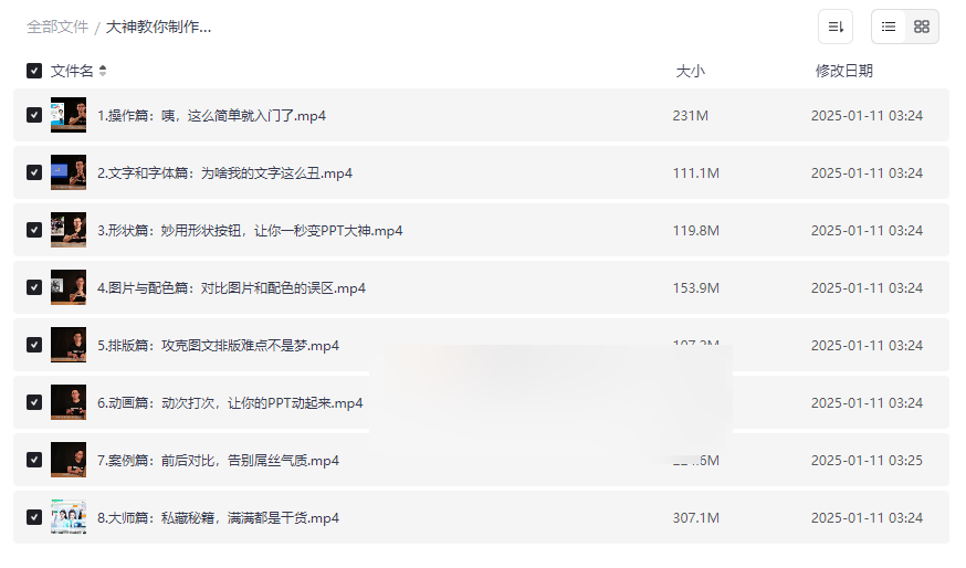 《大神教你制作高逼格PPT视频教程》免费网盘资源下载-云盘资源分享