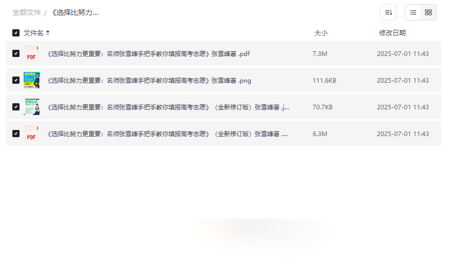 《选择比努力更重要:张雪峰高考志愿填报指南》免费网盘资源下载-云盘资源分享
