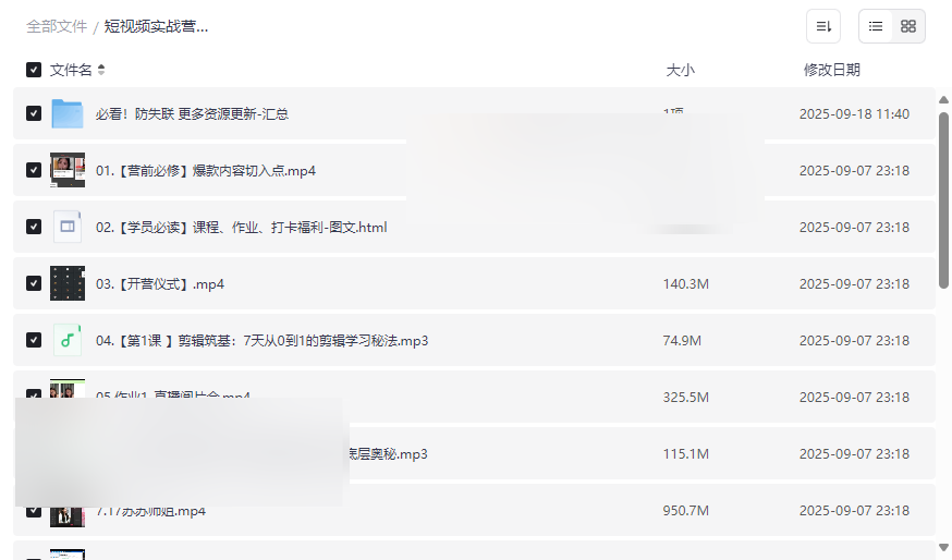 《短视频实战营2025金刚手艺》全套实战课程网盘资源下载-云盘资源分享