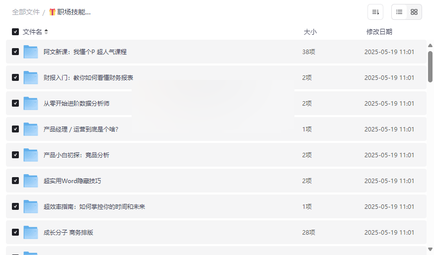 《职场技能大全》243GB网盘资源下载102套职场进阶课程合集-云盘资源分享