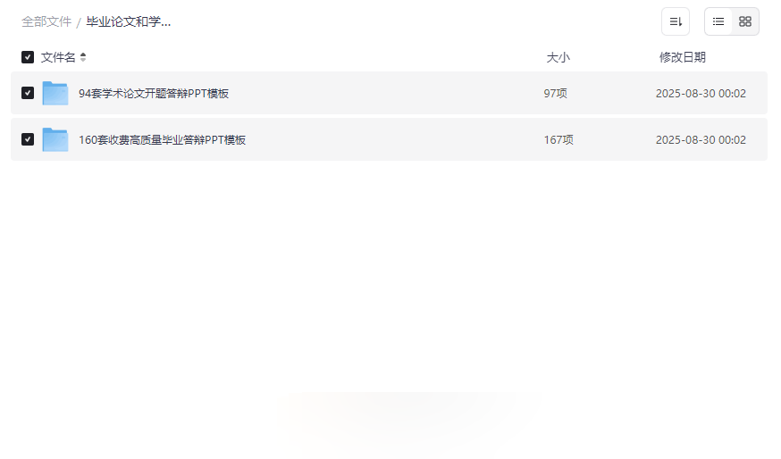 毕业论文和学术论文答辩PPT模板合集250+套高质量资源免费下载-云盘资源分享