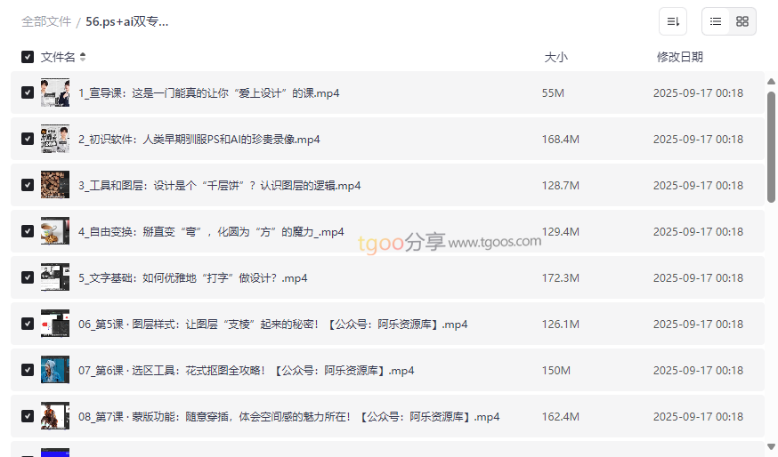 《PS+AI双专业课程》设计师必备网盘资源下载-云盘资源分享