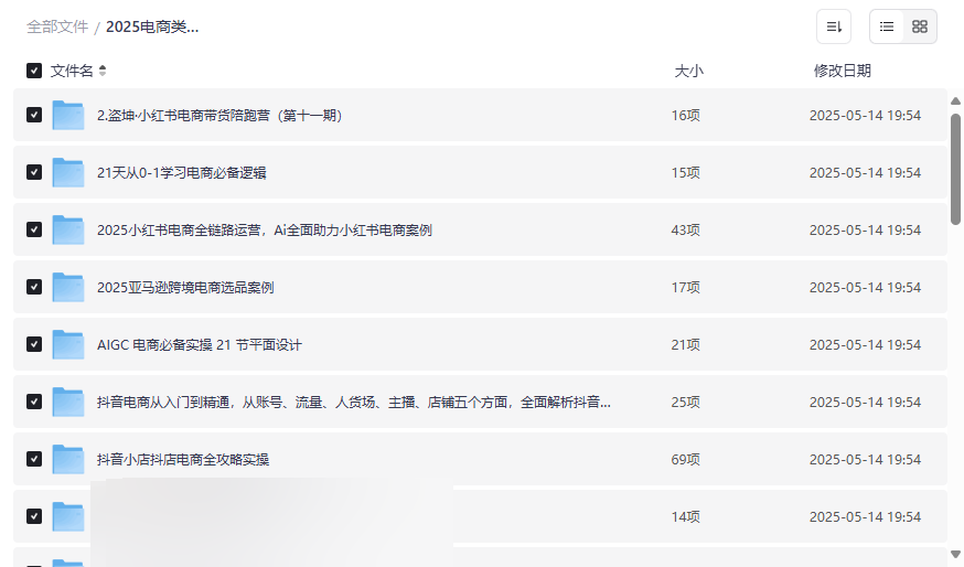 《2025电商付费教程合集》小红书抖音亚马逊跨境电商运营AIGC设计资源下载-云盘资源分享