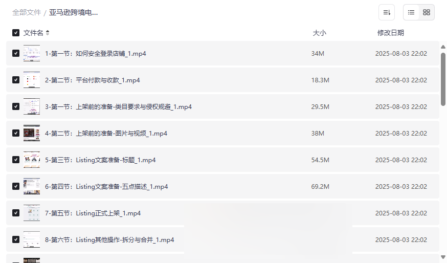 《亚马逊跨境电商保姆级教程》全流程实操网盘资源下载-云盘资源分享