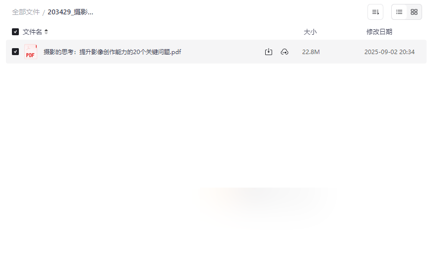 《摄影的思考:提升影像创作能力的20个关键问题》完整PDF电子书免费下载-云盘资源分享