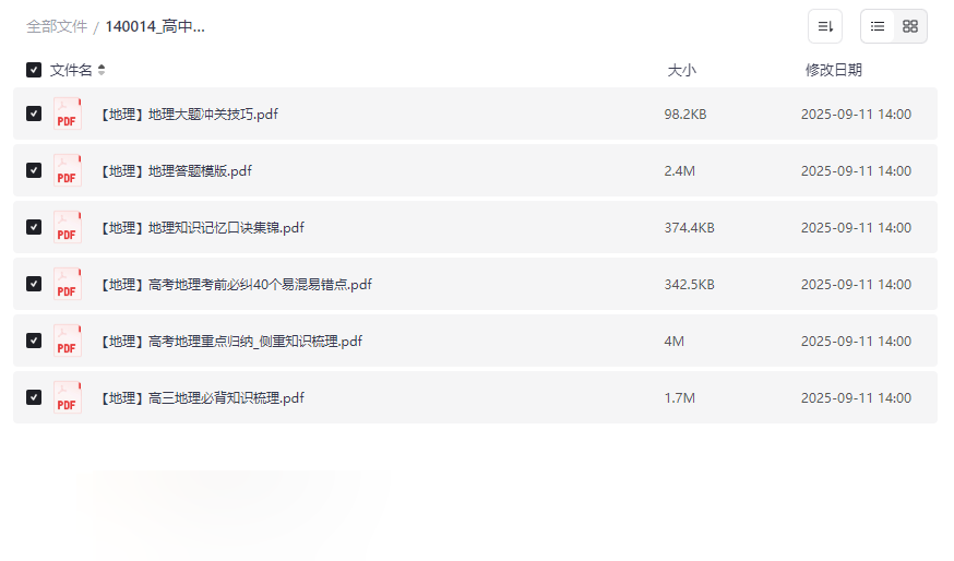 《高中地理知识点梳理+答题模板》内部专用资源免费下载-云盘资源分享
