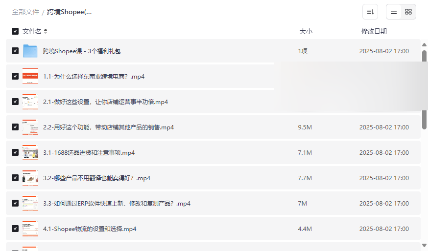 《跨境Shopee基础运营实操课》免费网盘资源下载东南亚电商入门指南-云盘资源分享