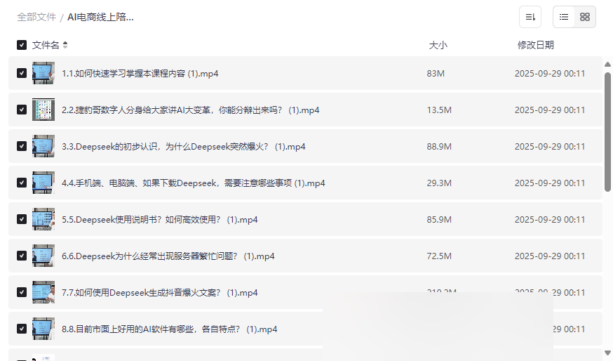 《AI电商线上陪跑营》DeepSeek实战课程网盘资源下载-云盘资源分享
