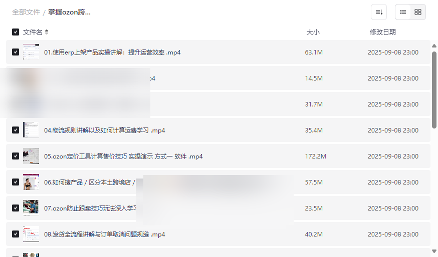 《OZON跨境电商全套课程》免费网盘资源下载-云盘资源分享