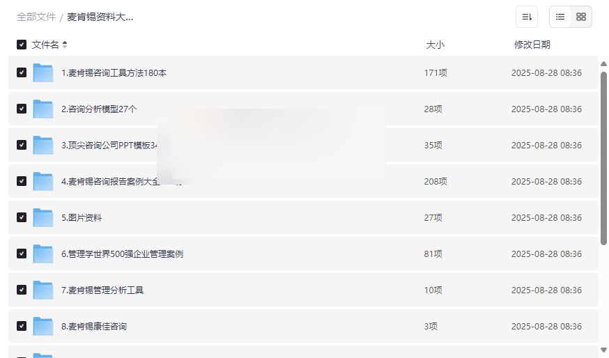 《麦肯锡资料大全》免费网盘资源下载：500强案例+咨询工具+PPT模板-云盘资源分享