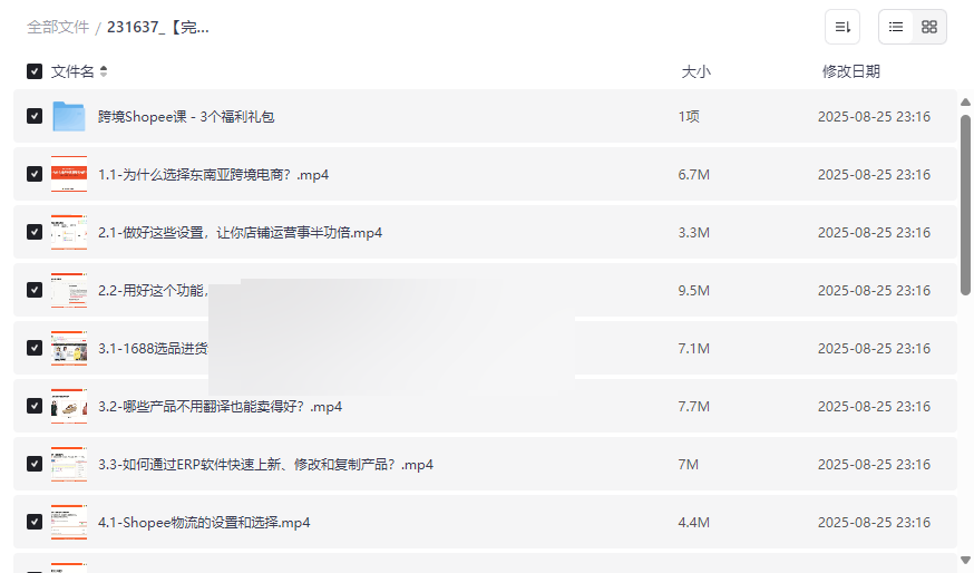 《跨境Shopee基础运营实操课》免费网盘资源下载东南亚电商新手必备-云盘资源分享