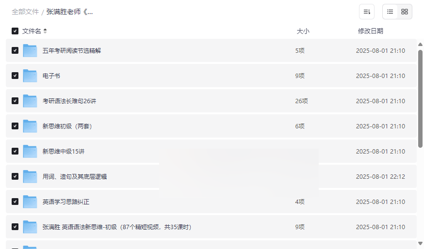 《张满胜英语语法新思维》全套课程网盘资源下载-云盘资源分享