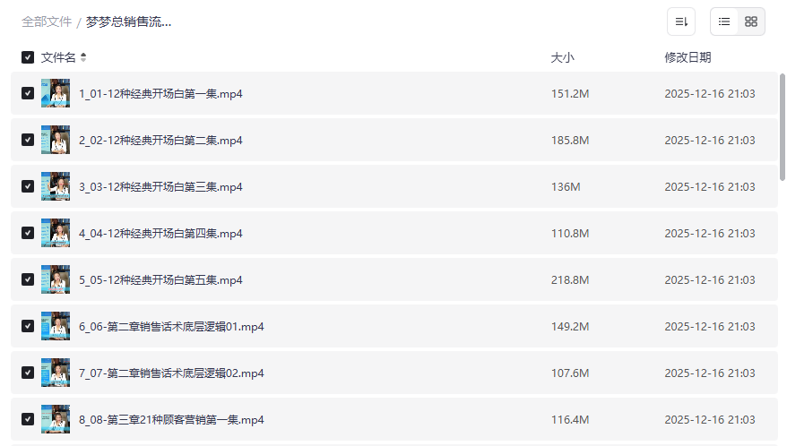 《梦梦总销售流程实战视频课程》全套网盘资源下载-云盘资源分享