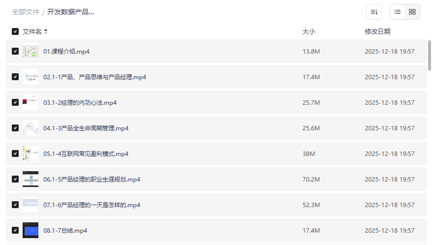 《开发数据产品+AI产品通关上岸》系统课程网盘资源下载-云盘资源分享