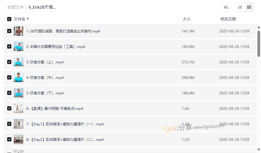 《Erik 28天增肌减脂计划》免费家庭健身资源下载-云盘资源分享