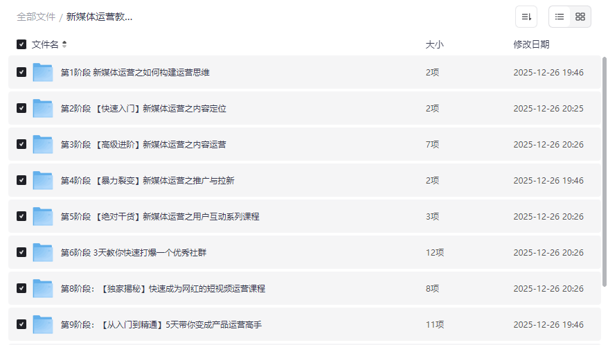 《新媒体运营全套教程》从入门到精通网盘资源免费下载-云盘资源分享