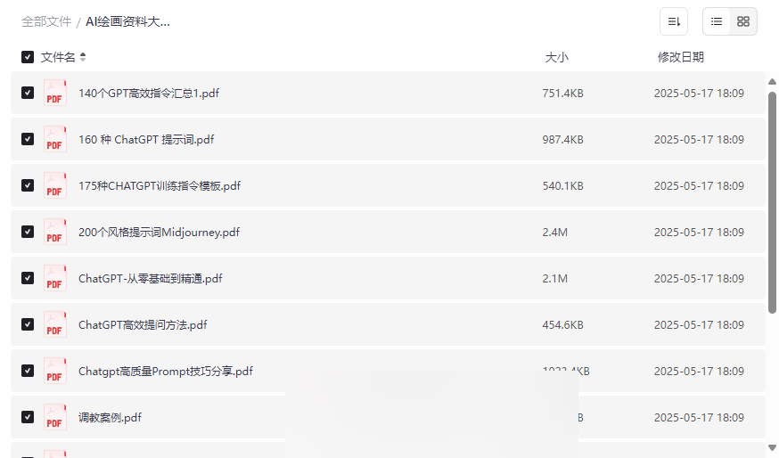 《AI绘画资料大全》免费网盘资源下载ChatGPT与Midjourney高效指令合集-云盘资源分享