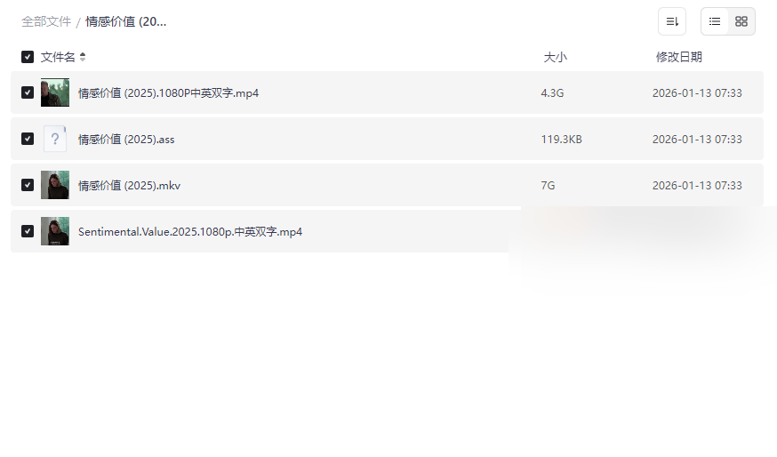 《情感价值》2025高清电影资源下载 | 1080P中英双语字幕网盘分享-云盘资源分享
