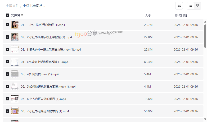 小红书电商从0到1实操运营课【完整版】网盘资源下载,手把手教你开店变现-云盘资源分享