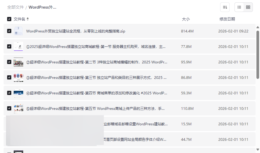 《WordPress外贸独立站建站全流程》从零到上线完整视频教程网盘资源下载-云盘资源分享