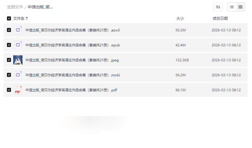《中信出版诺贝尔经济学奖得主作品合集(21册)》AZW3/EPUB/MOBI/PDF多格式网盘下载-云盘资源分享