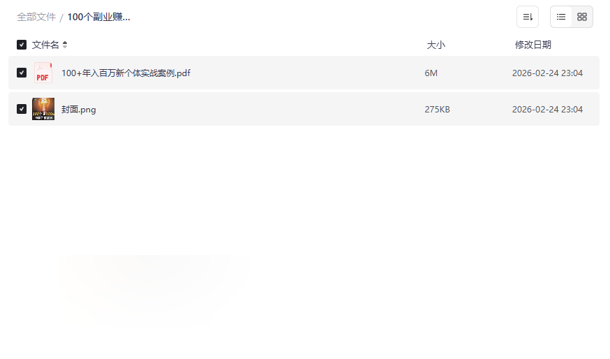 《100个副业赚钱案例PDF》新个体实战手册|自媒体电商知识付费网盘资源-云盘资源分享